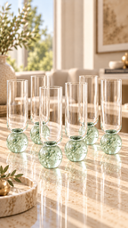 Kit 6 Taças de Champagne Bubble Sphere 300ml – Design Sofisticado em Vidro