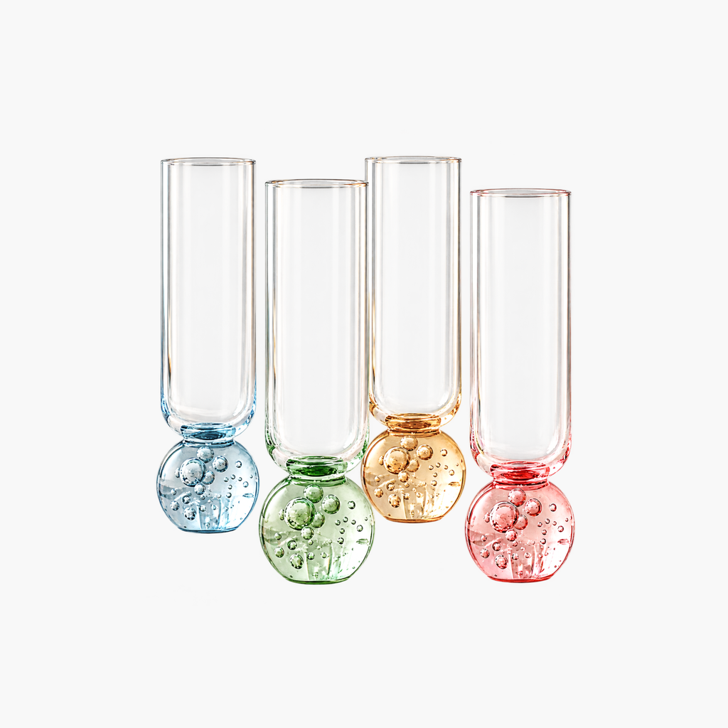 Kit 6 Taças de Champagne Bubble Sphere 300ml – Design Sofisticado em Vidro