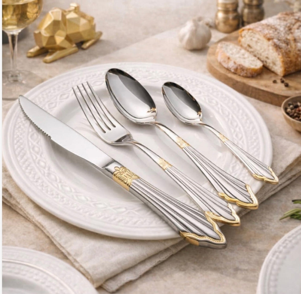 Faqueiro Zurique Classic 24 Peças em Aço Inox