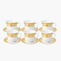 Conjunto de Xícaras de Chá Imperialle Gold 210 ml com Pires – 12 Peças