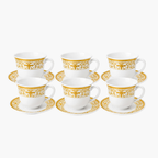 Conjunto de Xícaras de Chá Imperialle Gold 210 ml com Pires – 12 Peças