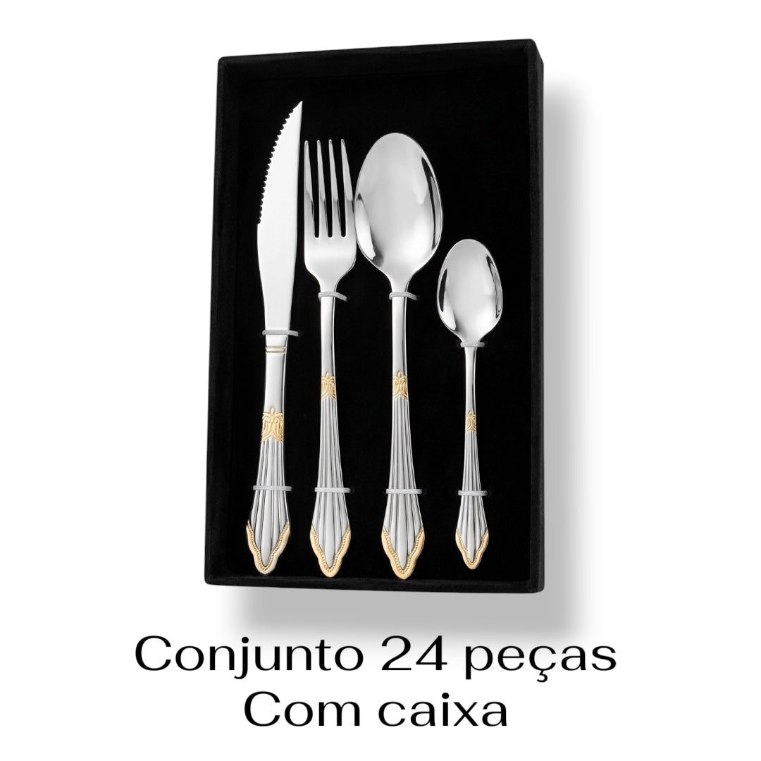 Faqueiro Zurique Classic 24 Peças em Aço Inox