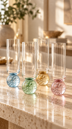 Kit 6 Taças de Champagne Bubble Sphere 300ml – Design Sofisticado em Vidro