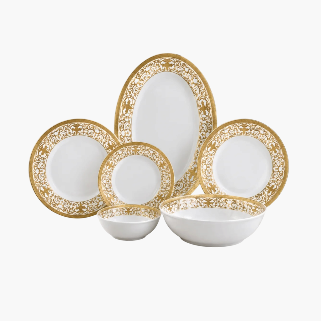 Aparelho de Jantar Versailles Gold 50 Peças