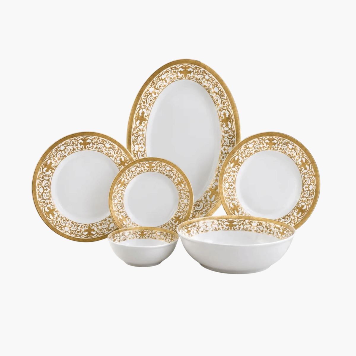 Aparelho de Jantar Versailles Gold 50 Peças