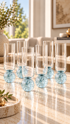 Kit 6 Taças de Champagne Bubble Sphere 300ml – Design Sofisticado em Vidro